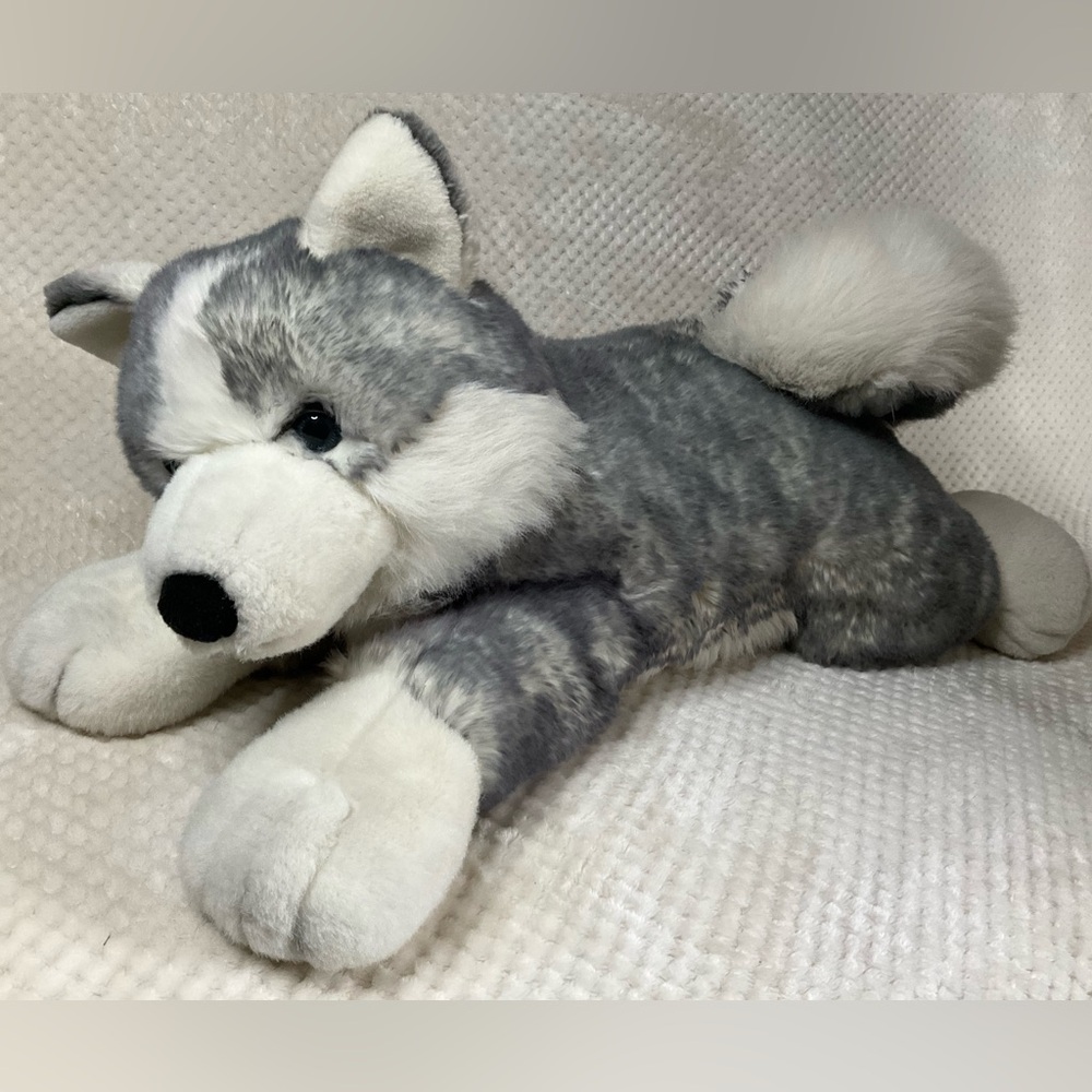 Aurora World Super Flopsie Mush Husky Dog 28 inch Plush Stuffed Animal Blue Eyes - Picture 3 of 16